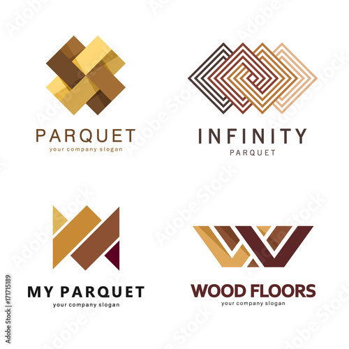 Vector abstract logo template. Logo design for parquet, laminate, flooring, tiles