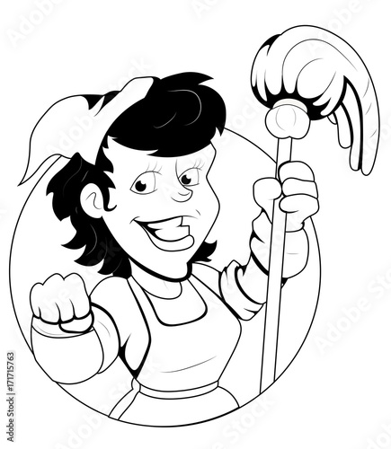 Housekeeper(servant) Vector Illustration