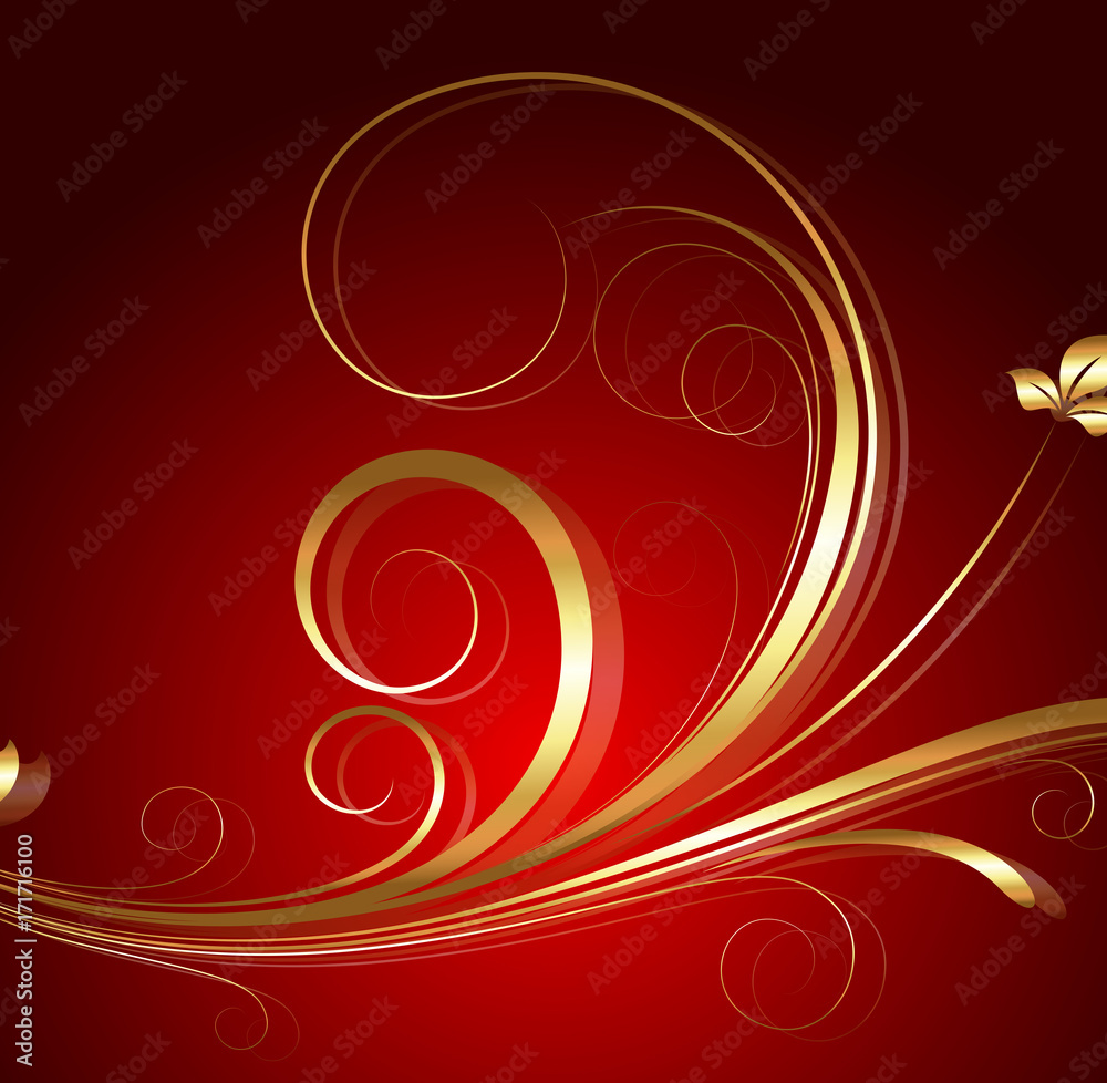 Abstract Golden Flourish Design Abstract Golden Flourish Design