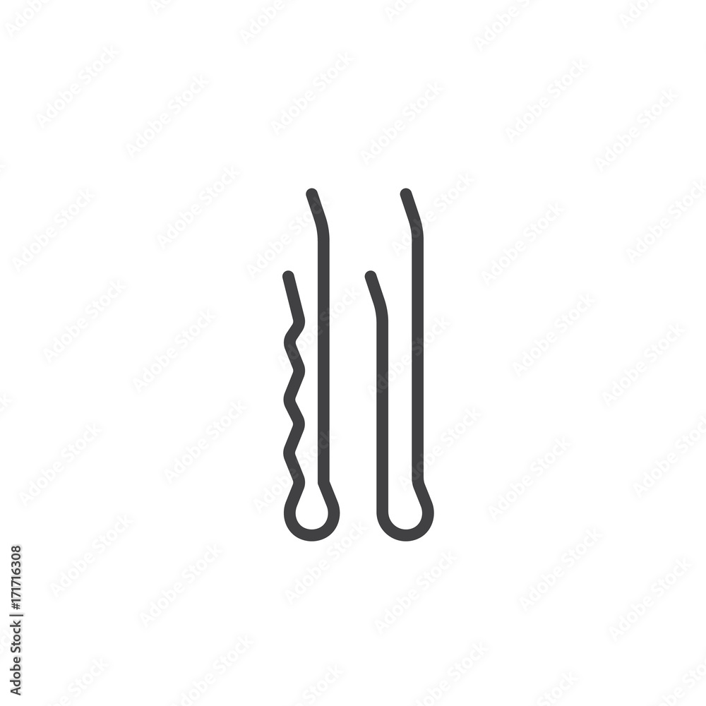 Hair pin icon vector, filled flat sign, solid pictogram isolated on white. Symbol, logo illustration. Hair pin icon vector, filled flat sign, solid pictogram isolated on white. Symbol, logo illustration.