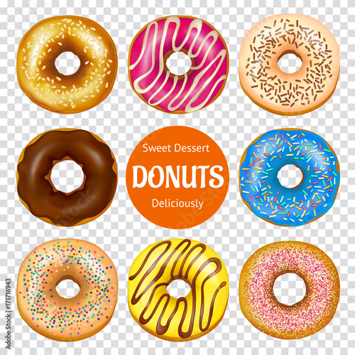 Realistic Donuts Set