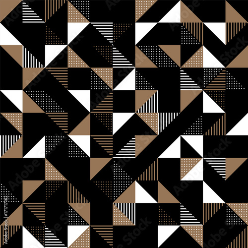 A gold and black geometric background.