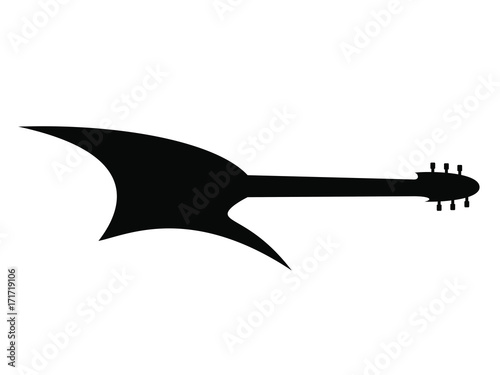 Silhouette tracées à la main d'une guitare Electrique