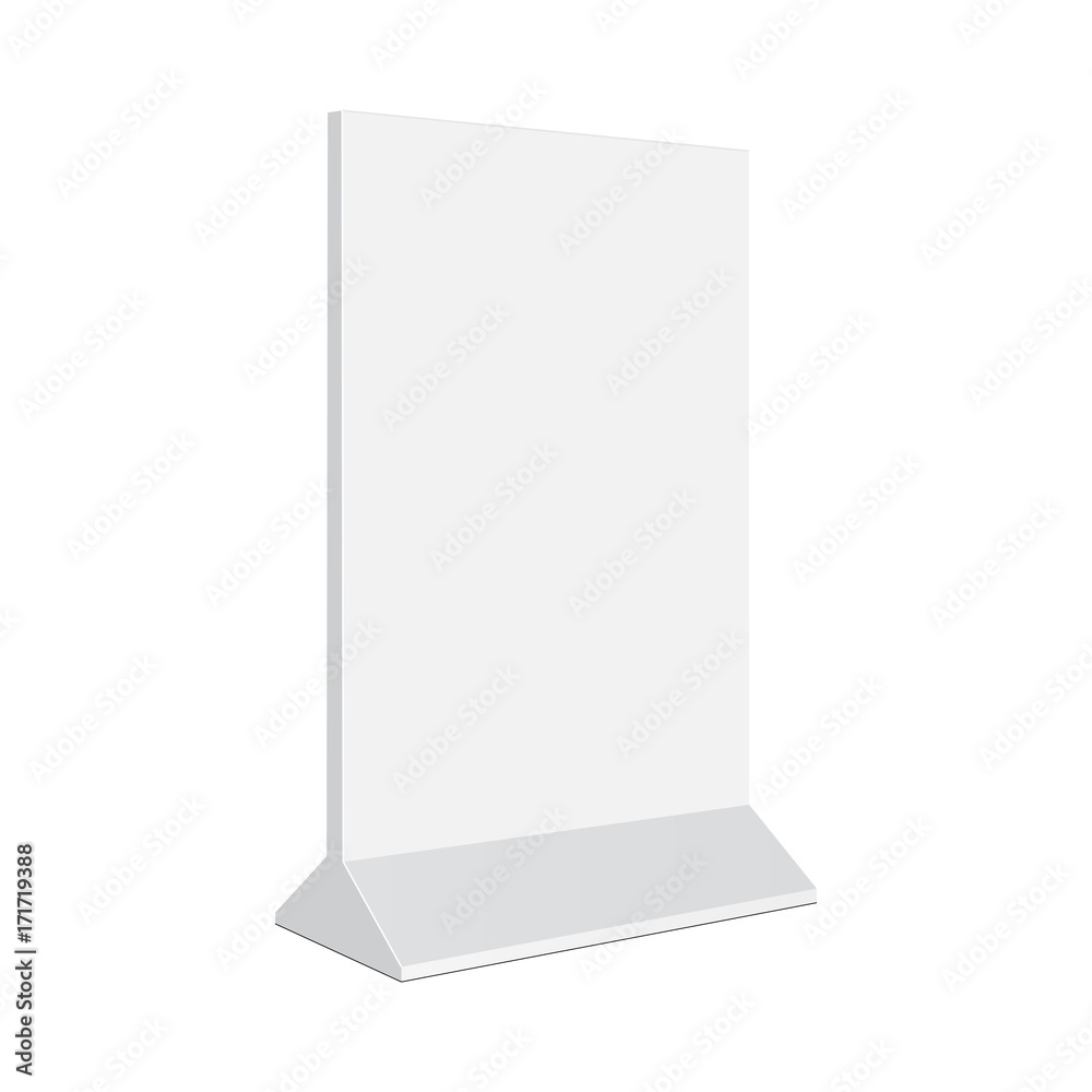 Outdoor advertising stand mockup - half side view. Vector illustration