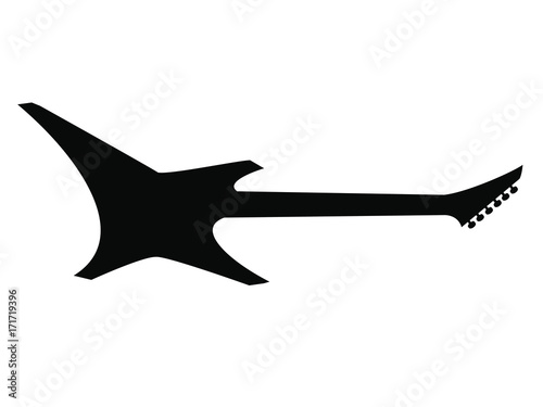 Silhouette tracées à la main d'une guitare Electrique