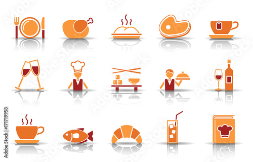 Restaurant Iconset - Orange (Schatten)
