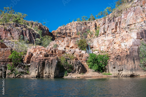 Safe oasis for a swim during the Katherine River Gorge cruise in Nitmiluk National Park  Australia