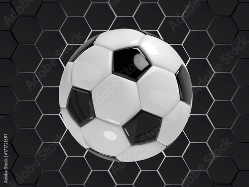 black and white football soccer vector background with ball in 3d style © Yury