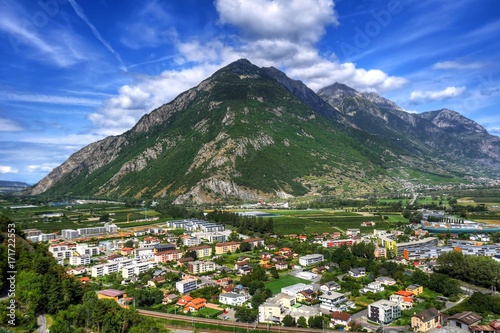 Vallée du Rhône, coude de Martigny, Suisse