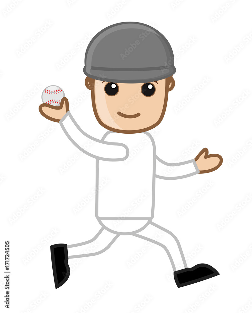 Baseball Player Running for Bowling