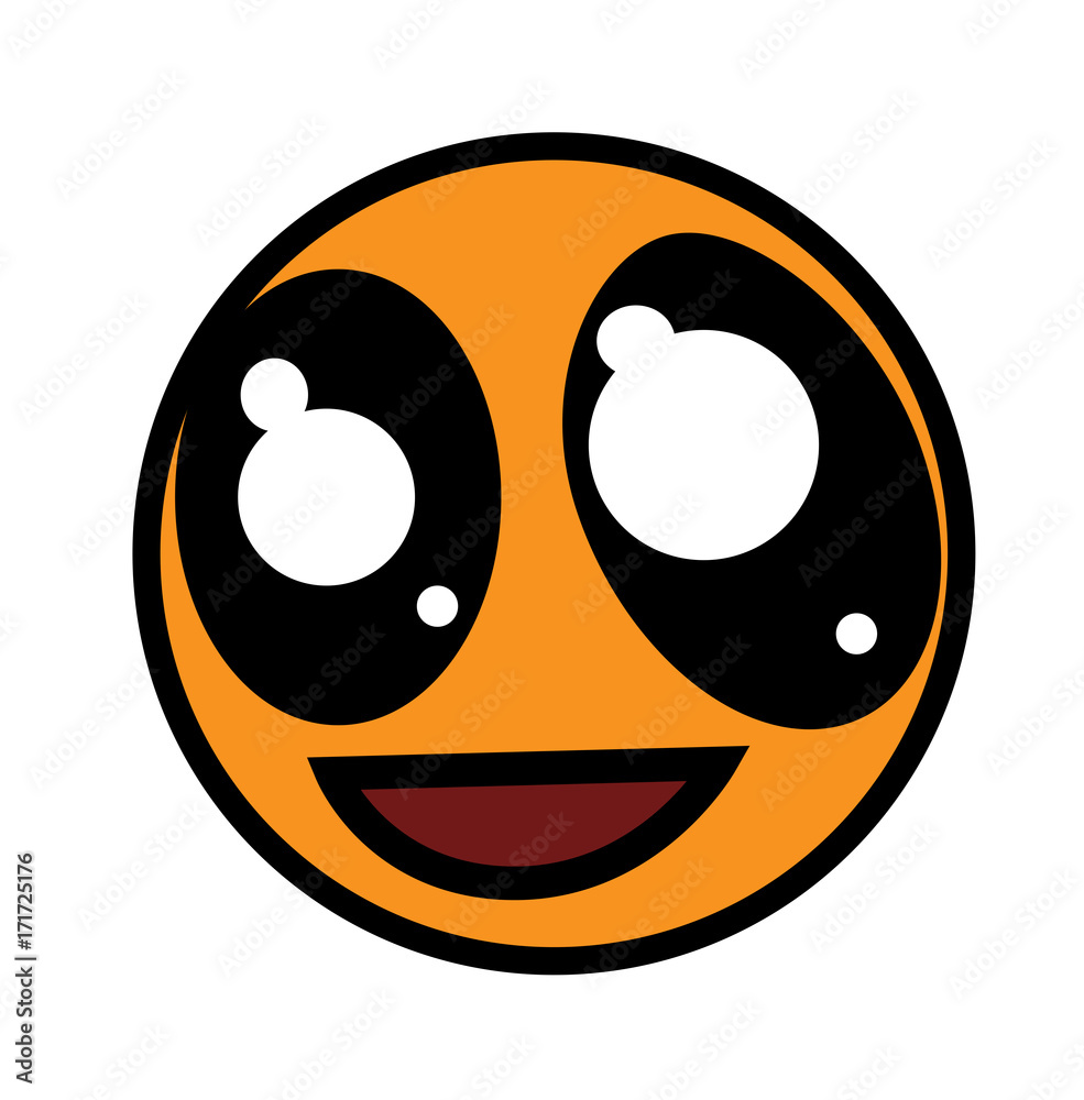 Fototapeta premium Happy Cartoon Funny Face Expression