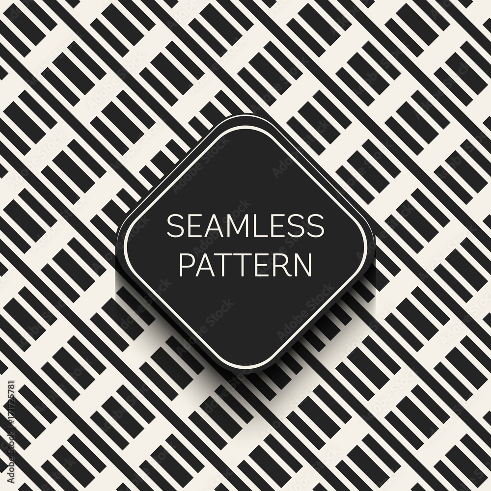 Fototapeta premium Abstract concept vector monochrome geometric pattern. Black and white minimal background. Creative illustration template. Seamless stylish texture. For wallpaper, surface, web design, textile, decor.
