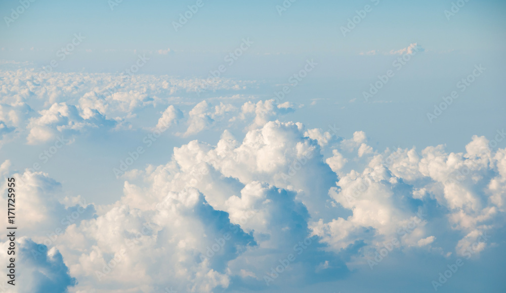 Fototapeta premium Clouds in the blue sky, top view