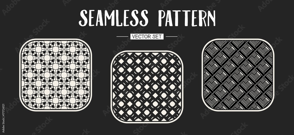 Abstract concept vector monochrome geometric pattern. Black and white minimal background. Creative illustration template. Seamless stylish texture. For wallpaper, surface, web design, textile, decor. Abstract concept vector monochrome geometric pattern. Black and white minimal background. Creative illustration template. Seamless stylish texture. For wallpaper, surface, web design, textile, decor.