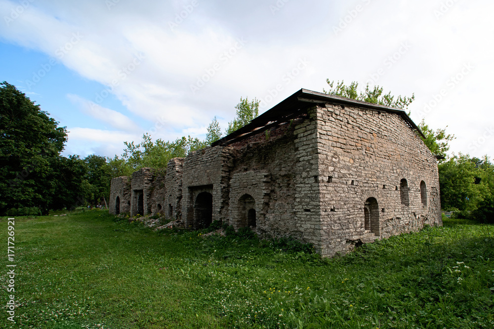 Ancient medieval limestone ruined fortress