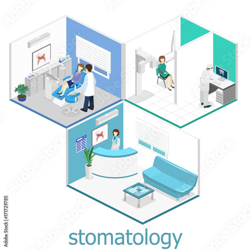 Dental Clinic. flat interior of dentist's office.
