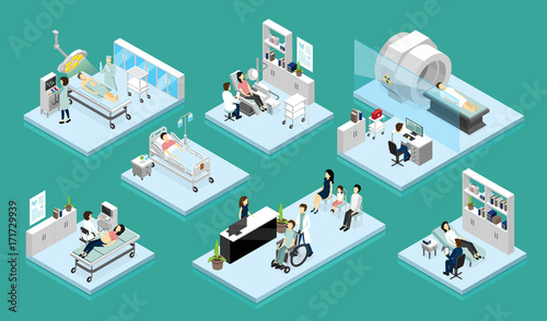 Doctor And Patient Isometric Compositions