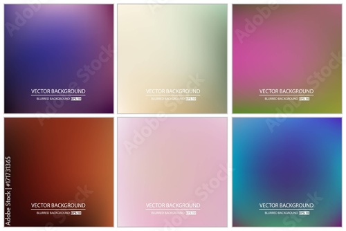 Abstract Creative concept vector multicolored blurred background set. For Web and Mobile Applications, art illustration template design, business infographic and social media, modern decoration