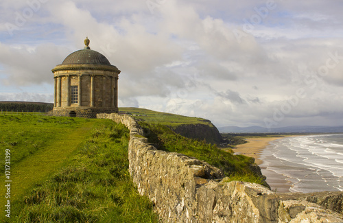 Mussenden Temple on the Downhill Demesne on the North Coast of Ireland in County Londonderry. 