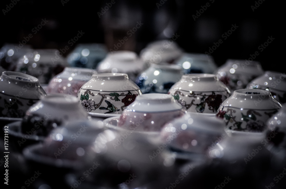 empty inverted tea cups empty inverted tea cups