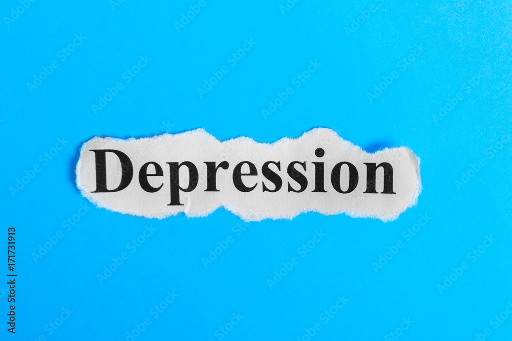 Depression text on paper. Word Depression on a piece of paper. Concept Image. Depression Syndrome Depression text on paper. Word Depression on a piece of paper. Concept Image. Depression Syndrome
