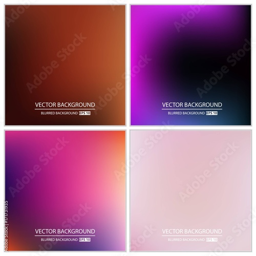 Abstract Creative concept vector multicolored blurred background set. For Web and Mobile Applications, art illustration template design, business infographic and social media, modern decoration