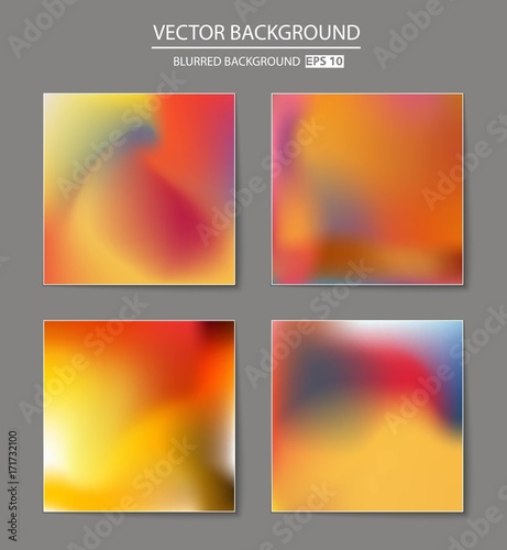 Abstract Creative concept vector multicolored blurred background set. For Web and Mobile Applications, art illustration template design, business infographic and social media, modern decoration