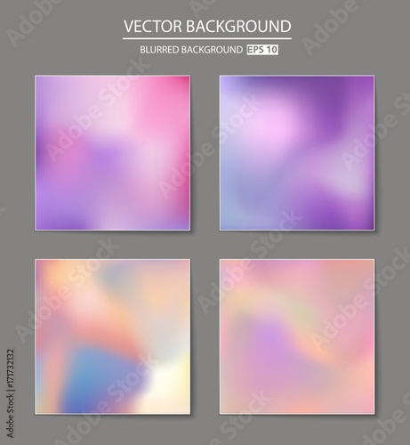 Abstract Creative concept vector multicolored blurred background set. For Web and Mobile Applications, art illustration template design, business infographic and social media, modern decoration