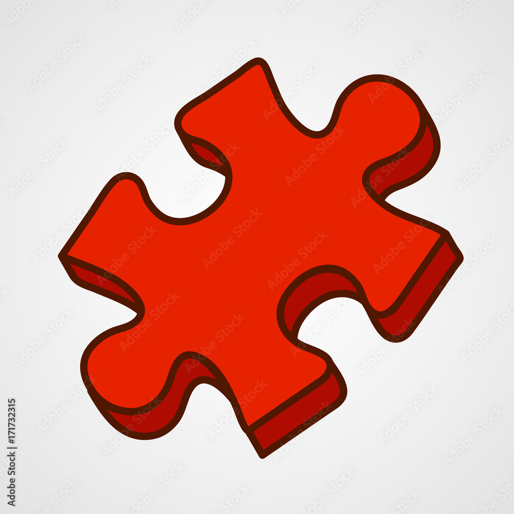 Vecteur Stock Cartoon puzzle piece icon. Vector illustration. | Adobe Stock