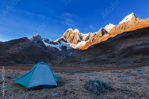 Tent in mountains