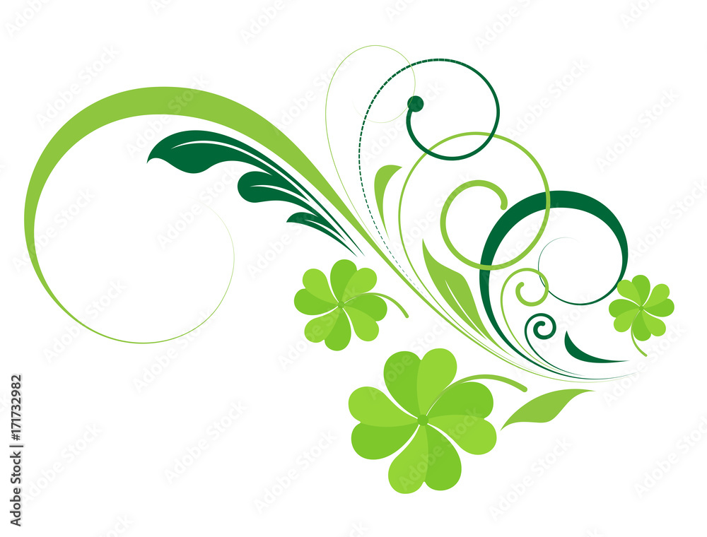 Patrick's Day Green Floral Element clip-art vector illustration Patrick's Day Green Floral Element clip-art vector illustration