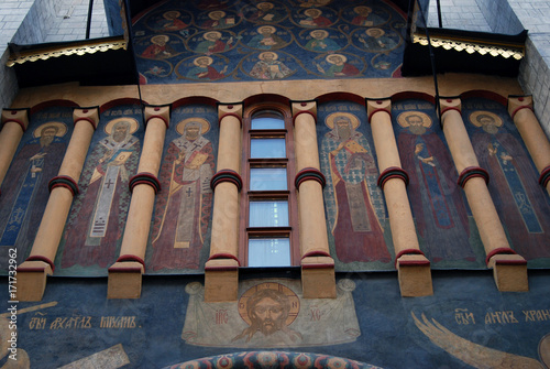 Dormition church facade of Moscow Kremlin. photo