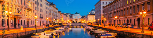 Trieste, Italy. Church of St. Antonio Thaumaturgo with Grand Canal