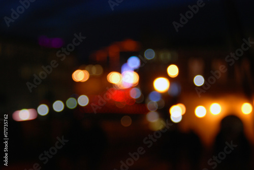 Color night blurred photo of Moscow Kremlin. © Ekaterina Bykova