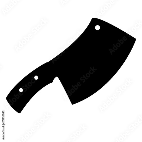 Meat axe. Kitchen hatchet for meat cutting. Vector illustration.