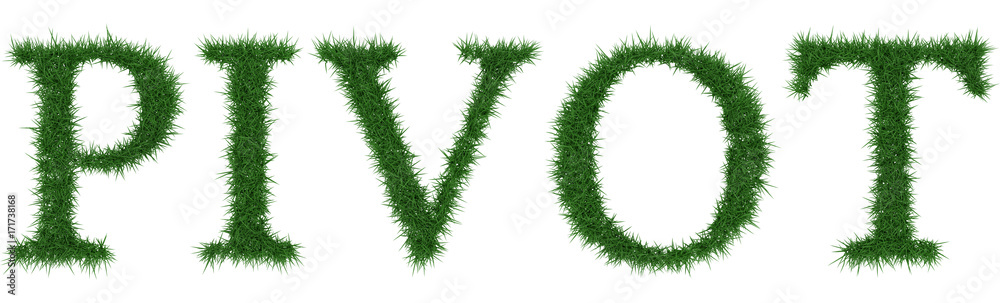 Pivot - 3D rendering fresh Grass letters isolated on whhite background. Pivot - 3D rendering fresh Grass letters isolated on whhite background.