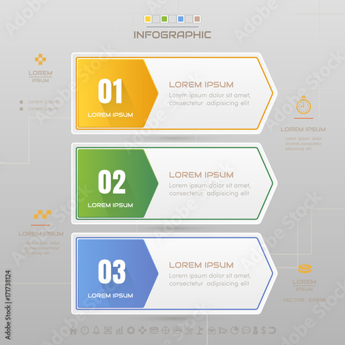 Infographics design template with icons, process diagram, vector eps10 illustration