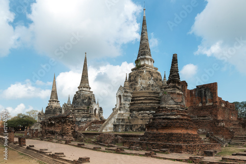 Ayutthaya Historical Park, Phra Nakhon Si Ayutthaya. Temple Pagoda in Ayutthaya of Thailand.