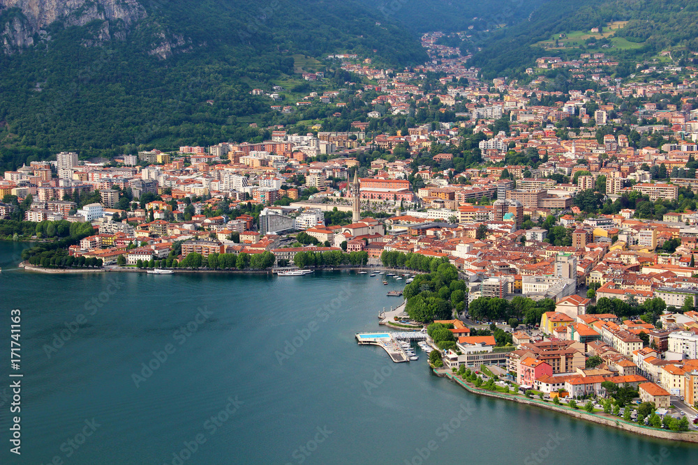Lecco town on the Como lake, Italy