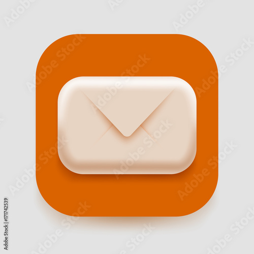 Modern 3d email icon. Post, spam or letter concept. Vector illustration.
