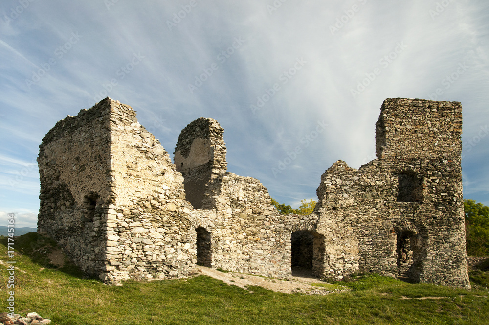 Ruin of an old little  castle Brnicko, Czech Republic