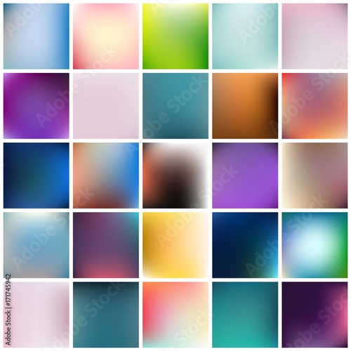 Abstract Creative concept vector multicolored blurred background set. For Web and Mobile Applications, art illustration template design, business infographic and social media, modern decoration