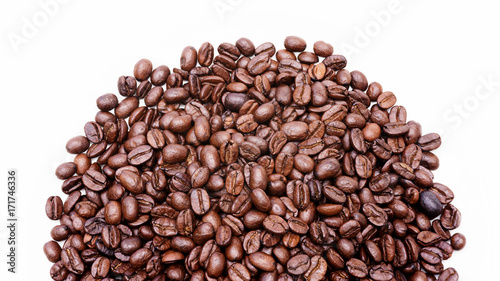coffee beans on a white background.