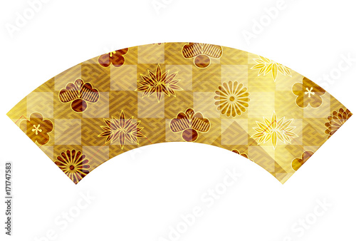 扇　年賀状　金　アイコン