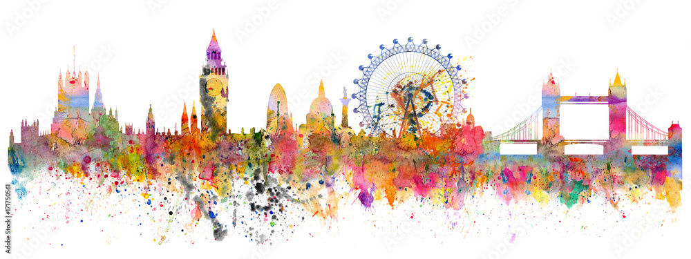 Naklejka premium Streszczenie ilustracja panoramę Londynu