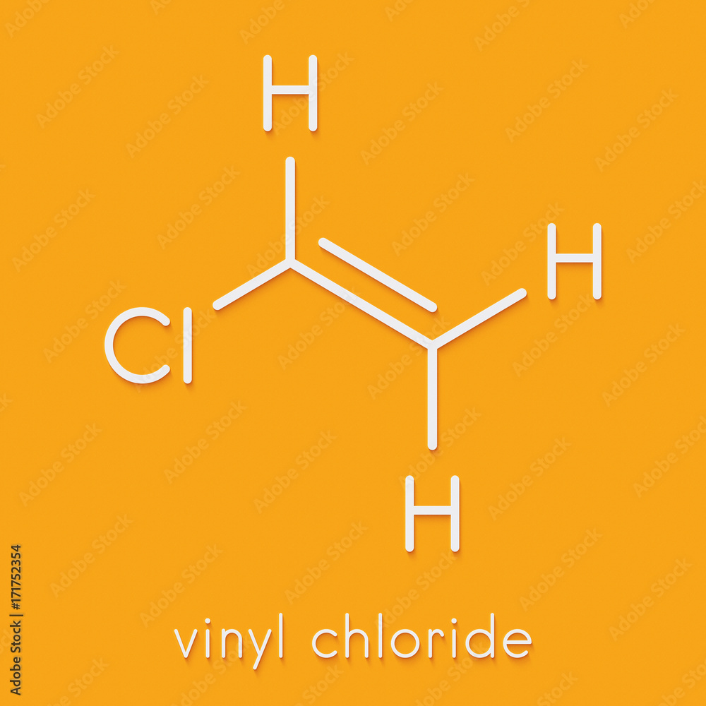 Vinyl chloride, polyvinyl chloride (PVC) plastic building block