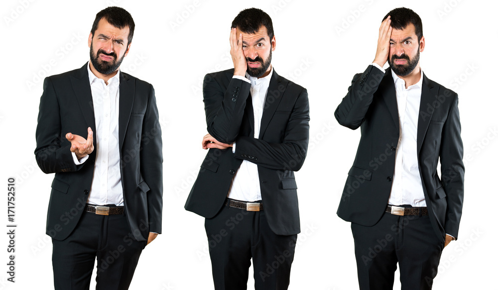 Set of Tired handsome businessman Set of Tired handsome businessman
