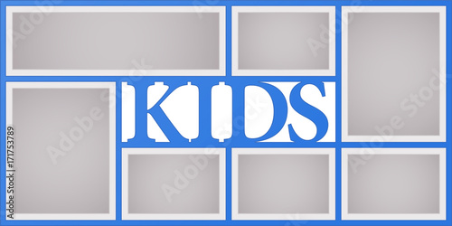 Collage of photo frames vector illustration, background