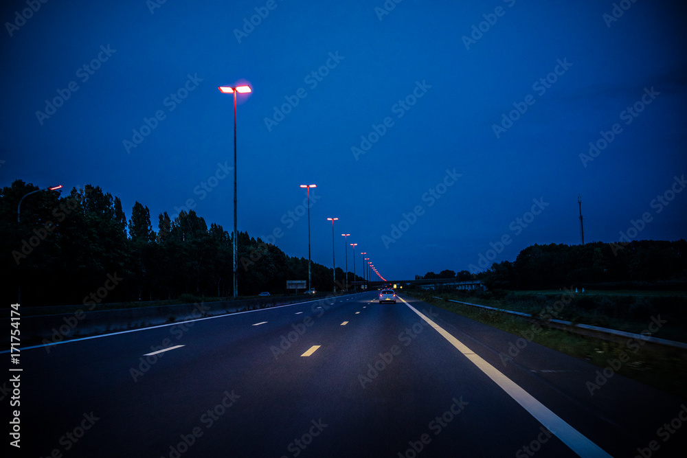 Nachtfahrt Autobahn