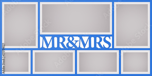 Collage of photo frames vector illustration, background